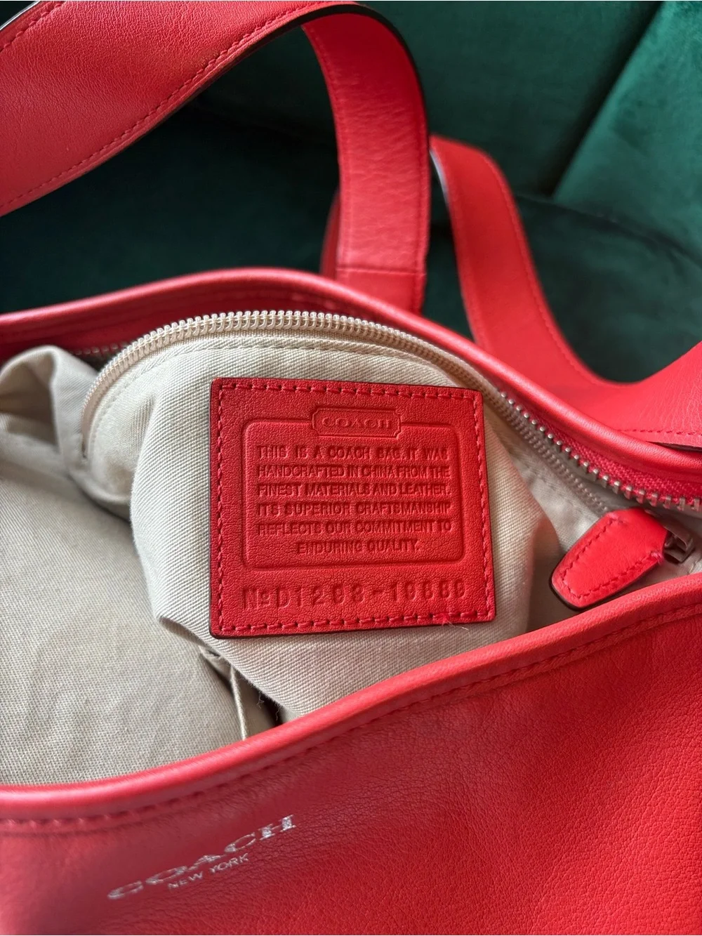 Coach Lexy Pebble Leather Shoulder Bag Red | Large Hobo Tote | Tassel